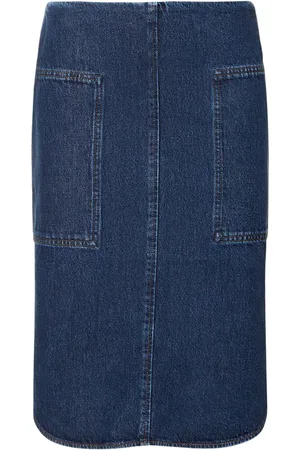 Totême Cotton Denim Midi Skirt