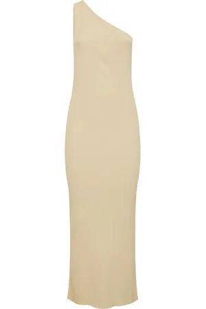 Totême One-shoulder Ribbed Viscose Midi Dress