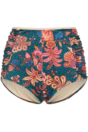 ULLA JOHNSON Finn Printed Stretch Tech Bikini Bottoms