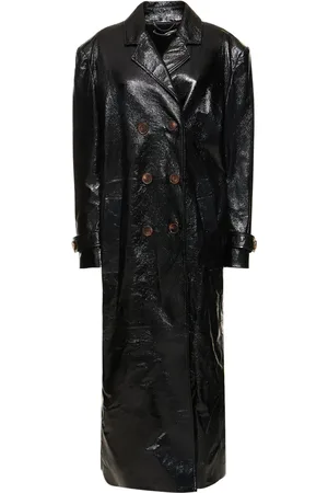 Alessandra Rich Oversize Patent Leather Long Coat