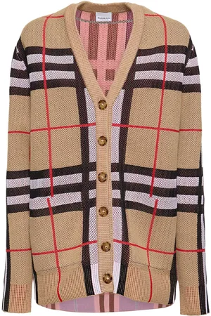 Burberry Hortence Check Jacquard Knit Cardigan