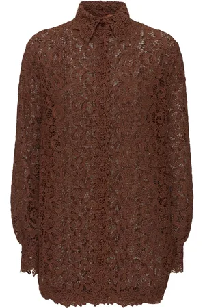 ERMANNO SCERVINO Cotton Blend Lace Long Sleeve Shirt