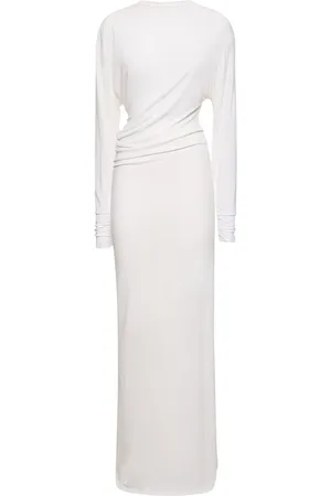 CHRISTOPHER ESBER Viscose Draped Long Sleeve Maxi Dress