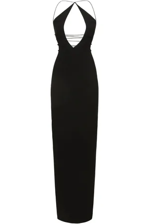 Monot Cutout Crepe Halter Long Dress