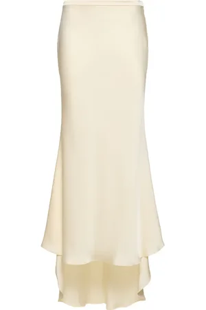 Serafini Flared Satin Long Skirt