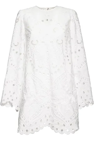 Dolce & Gabbana Poplin & Cotton Eyelet Lace Mini Dress