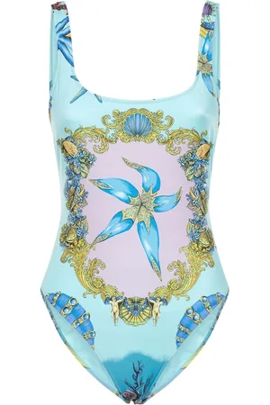 VERSACE Mer Printed Jersey One Piece Swimsuit
