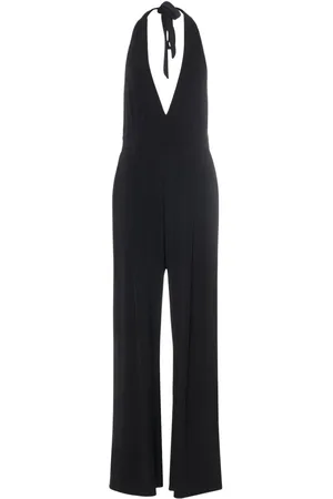 Max Mara Nice Viscose Crepe Halter Neck Jumpsuit