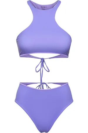 The Attico Jersey Halter Neck Cutout Bikini Set