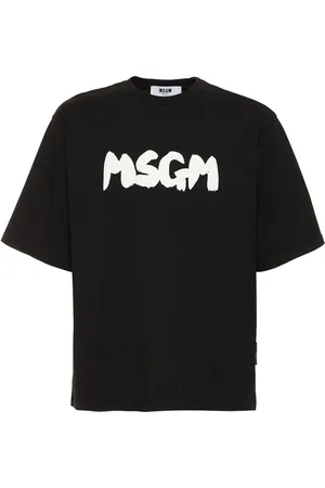 Msgm Logo Print Cotton Jersey T-shirt