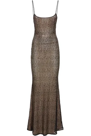 The Andamane Ninfea Sequined Mesh Maxi Slip Dress