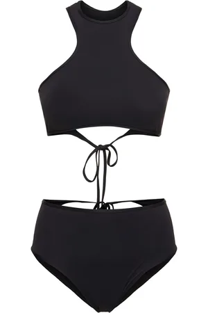 The Attico Jersey Halter Neck Cutout Bikini Set