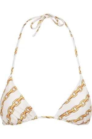 VERSACE Foulard Print Triangle Bikini Top