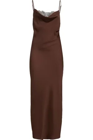 ROTATE Satin Midi Slip Dress