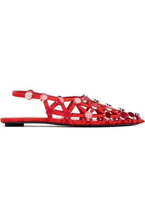 The Attico Grid Suede Ballerina Flats