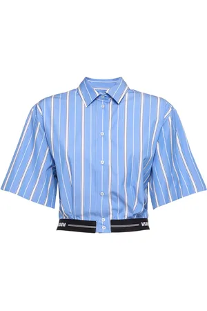 Msgm Cotton Poplin Cropped Shirt