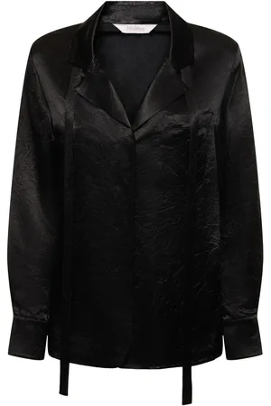 Max Mara Vignola Satin Shirt W/ Self-tie Scarf