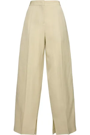 Jil Sander Fluid Silk & Viscose Tailored Wide Pants