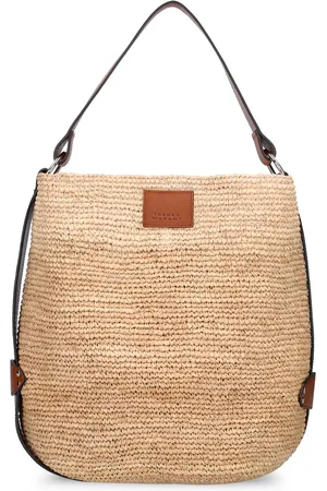 Isabel Marant Bayia Straw & Leather Bucket Bag