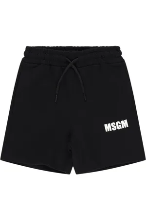 Msgm Logo Cotton Sweat Shorts