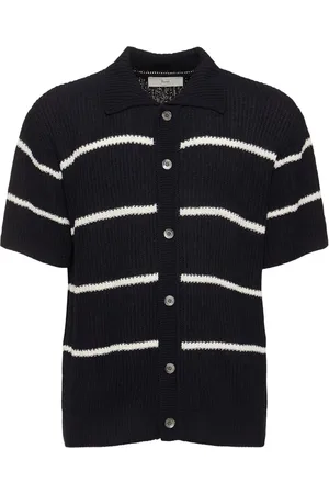 DUNST Unisex Stripe Knit Collared Polo