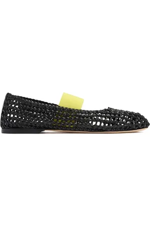 Msgm 10mm Leather Mesh Ballerinas