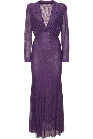 Self-Portrait Embellished Mesh Maxi Dress
