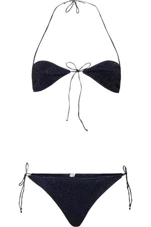 Oseree Lumiere Lurex Triangle Bandeau Bikini