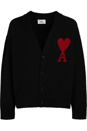 Ami Logo Wool Knit Cardigan