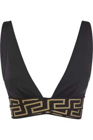 VERSACE Greca Lycra Triangle Bikini Top