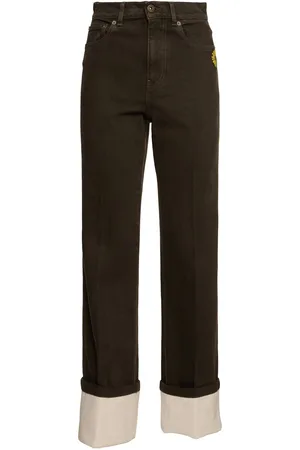 J.W.Anderson Contrast Hem High Waist Straight Jeans