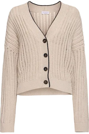 Brunello Cucinelli Openwork Cotton Knit Cardigan