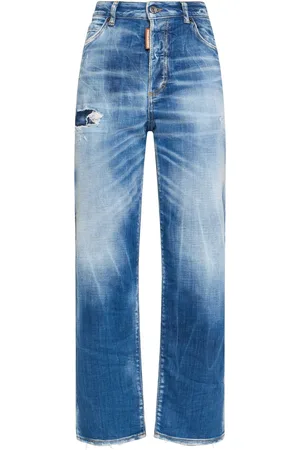Dsquared2 Boston Stretch High Rise Straight Jeans