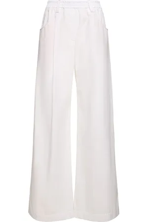 Brunello Cucinelli Pleated Poplin Wide Pants
