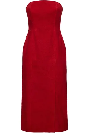 Alexander McQueen Raw Suede Strapless Dress