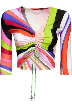 Puccini Iride Printed Lycra Crop Top