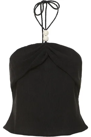 MAGDA BUTRYM Embellished Halter Crop Top