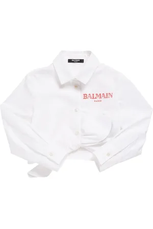 Balmain Cotton Poplin Cropped Shirt