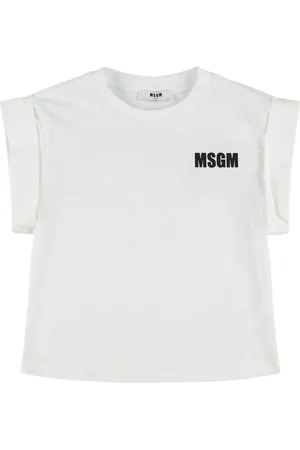 Msgm Printed Logo Cotton Jersey T-shirt