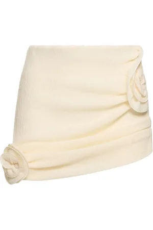 MAGDA BUTRYM Draped Mini Skirt W/ Roses