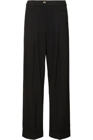 Ganni Drapey Mélange Loose Mid Waist Pants