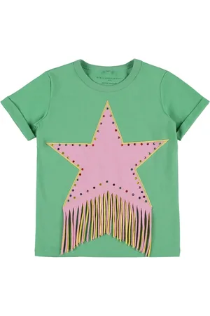 Stella McCartney Embellished Cotton T-shirt W/ Fringes