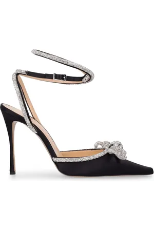 Mach & Mach 110mm Double Bow Silk Satin Pumps