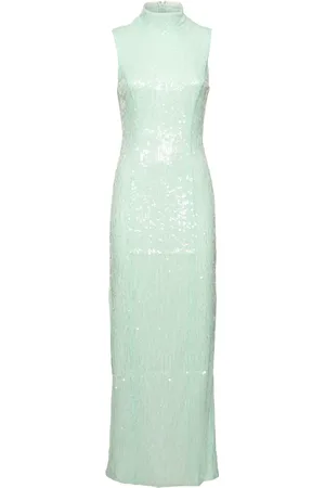 ROTATE Therarosa Embellished Slit Midi Dress