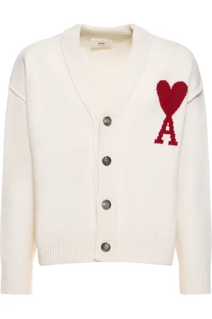 Ami Logo Wool Knit Cardigan