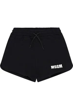 Msgm Printed Logo Cotton Sweat Shorts