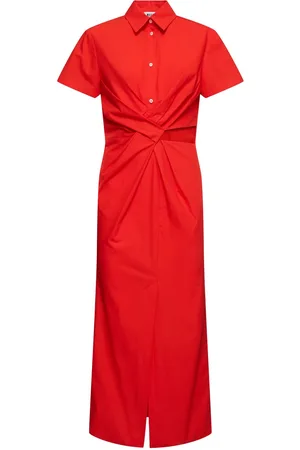 Msgm Short Sleeve Cut Out Midi Dress