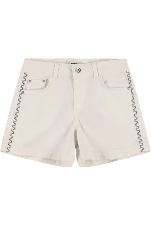 Msgm Embellished Cotton Blend Denim Shorts