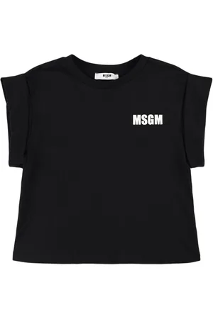 Msgm Printed Logo Cotton Jersey T-shirt