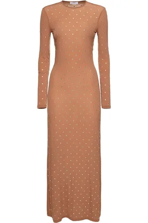 Paco rabanne Embellished Jersey L/s Maxi Dress